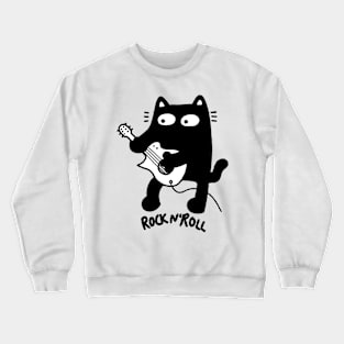 Rock n‘ Roll cat with e guitar Crewneck Sweatshirt